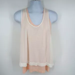 Camiseta sin mangas Tangerine para mujer de doble capa de malla melocotón XL NUEVA CON ETIQUETAS - Imagen 1 de 4