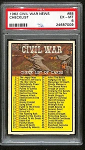 1962 Topps Civil War News Non Sport Trading Card #88 Checklist PSA 6 EX-MT 7699 - Picture 1 of 4