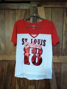 5th And Ocean Women's V-neck T-shirt Size Large L St Louis Cardinals Red - Picture 1 of 4