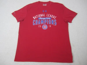 Chicago Cubs Shirt Mens Large Red MLB Baseball 2016 National League Champions - Picture 1 of 9