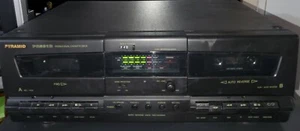 PYRAMID PR631D STEREO DUAL CASSETTE TAPE DECK W/ Box, Manual, Cables- FOR PARTS! - Picture 1 of 10