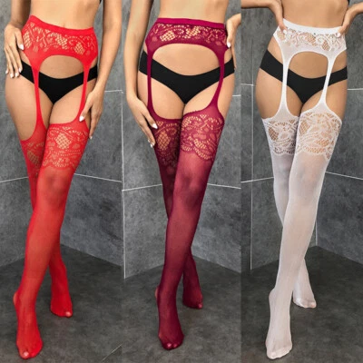 Calze A Rete Sexy Collant Alti Fino Alla Coscia Reggicalze*❀ ☆ - Immagine 1 di 4