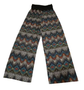 Palazzo Pants Women Lapis Med Stripes Boho Wide Leg - Picture 1 of 8