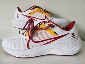 NEW Nike Zoom Pegasus 40 USC Trojans Running Shoes White Size 8.5 DZ6003-100 - Picture 1 of 8