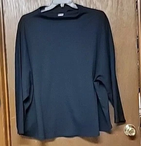 Neu ohne Etikett Land's End Damen-Langarmoberteil Übergröße 2X schwarz U-Boot-Ausschnitt NEU - Bild 1 von 4