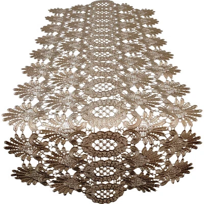 Doily Boutique Table Runner or Doily with Gold Victorian Lace Handmade - Image 1 of 4