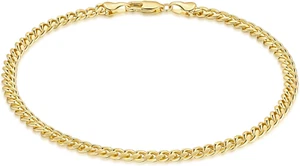 11 inches 14K Gold Ankle Bracelets Gold Bracelets for Women the Style of Hip-Pop - Bild 1 von 12