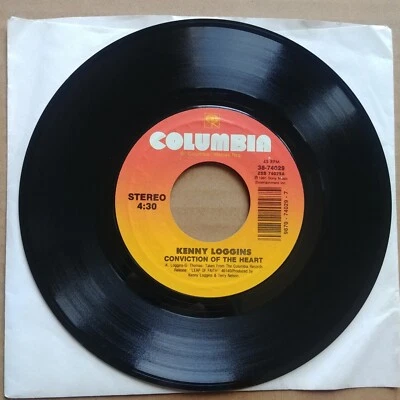KENNY LOGGINS Conviction Of The Heart 45 7" POP ROCK Record Vinyl 1991 Columbia - Image 1 of 2