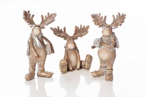 Figuras decorativas trío de alces | diferentes posiciones | pintadas a mano, lindo diseño - Imagen 1 de 1