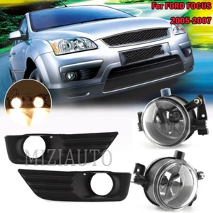Front Bumper Fog Lights Cover Grille & Lamp for Ford Focus 2005-2007 Sedan - Bild 1 von 12