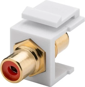 10x Keystone Modul Cinch/RCA; Keystone Modul Cinch/RCA, Rot - 2x Cinch-Buchse, R - Photo 1/2