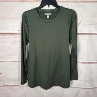 Motherhood Maternity Top Womens S Green Long Sleeve T-Shirt Tie Back Crew Neck - Image 1 of 4