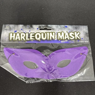 Harlequin Mask  Satin  Purple  One Size  Adult Costume Accessory  Halloween - Image 1 of 4