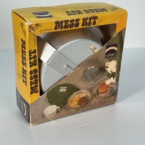Mirro Mess Kit Pan - Vintage Aluminum Backpacking Camping 5pc Counting Lids - Picture 1 of 21