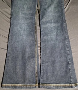 YMI Brittany Low Rise Wide Leg, Dark Wash Denim Jeans -Size 9 - Picture 1 of 13