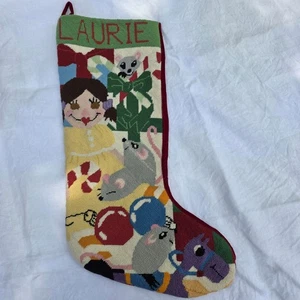 Calza Laurie Needlepoint Laurie Topi Vacanze di Natale - Foto 1 di 4