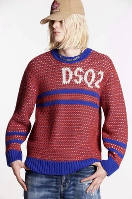 Dsquared2 Men’s Monogram Cowichan Sweater Size XL Chunky Knit NWT - Image 1 of 4