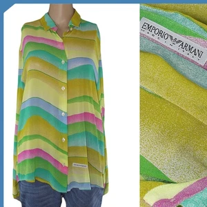 Emporio Armani Damen Hemd Mehrfarbig Größe 42 Vintage Made In Italy Mode - Bild 1 von 17
