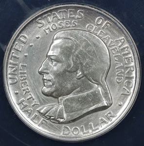 1936 50c Cleveland Silver Commemorative Half Dollar ANACS AU 55 Details Polished - Picture 1 of 5