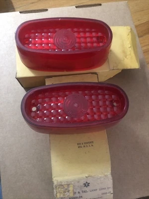 1958-59 RAMBLER ЗАДНИЕ ФОНАРИ ЛИНЗЫ В КОРОБКЕ ПАРА 580  - Изображение 1 из 4