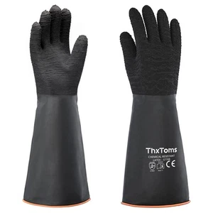 Heavy Duty Rubber Gloves, Versatile Latex Chemical Resistant Gloves, Upgraded... - Picture 1 of 7