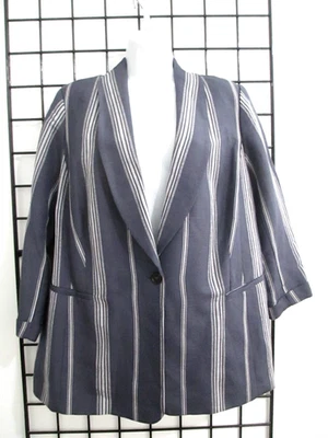 BLAZER "NUEVO" LANE BRYANT 🌸 TALLA 14==RAYAS GRISES/MEZCLA LINO Foto 1 de 4