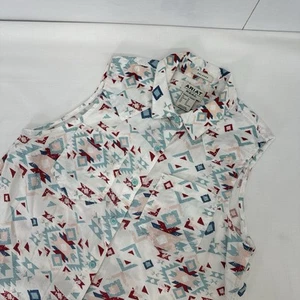 Ariat Womans Real Billie Jean Sleeveless Button Front Relaxed Top Medium - Picture 1 of 9