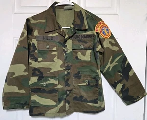 Militär Tarnjacke Hemd Woodland Kinder Fatigues Größe 18 USMC Parris Island - Bild 1 von 5