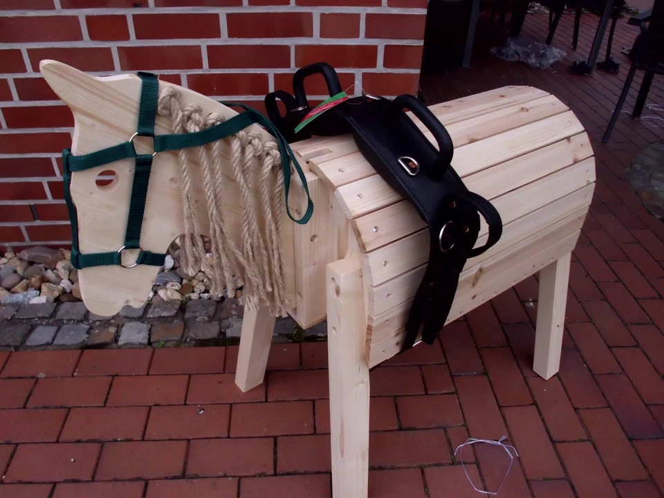 Voltigiergurt aus Leder m. Beinschlaufen festen Griffen Mini-Shetty -Kaltblut - Bild 1 von 4