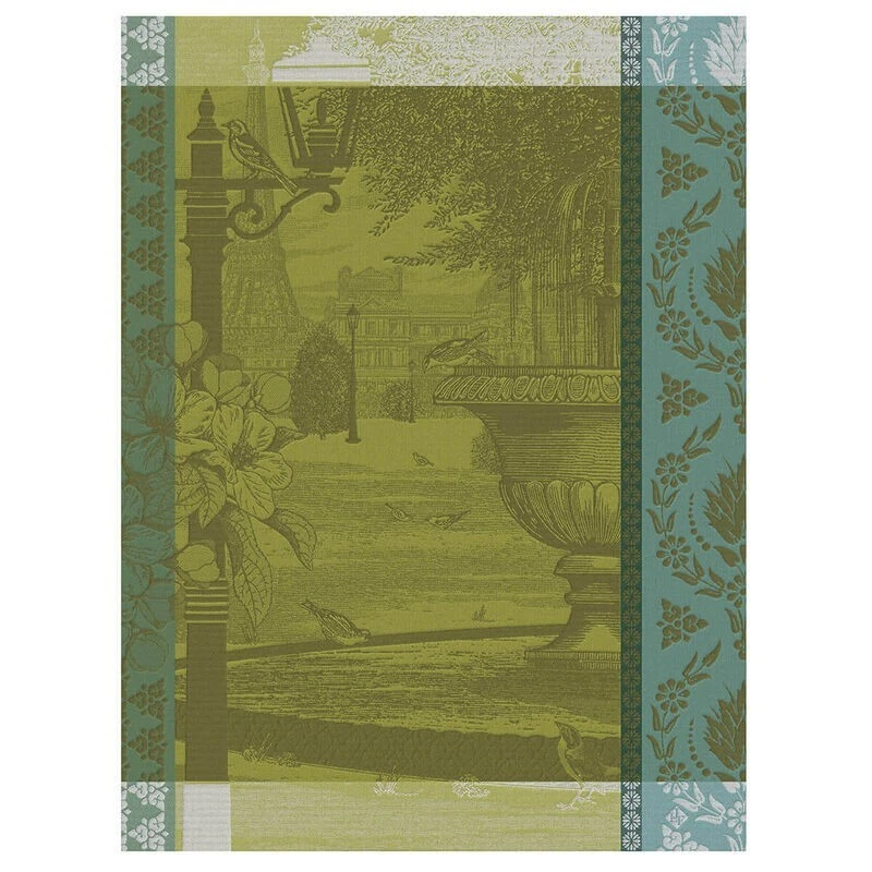 LE JACQUARD FRANÇAIS Le Jacquard Francais Jardin Parisien Green Tea or Kitchen Towel