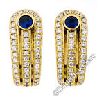 Quality Di Modolo 18K Yellow Gold 1.90Ctw Sapphire Diamond Huggie Cuff Earrings
