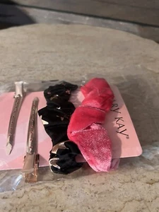 NIP Mary Kay Hair Accessories Scrunchies & Rose Gold Clips Set MK Hair Set - Picture 1 of 4
