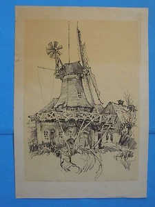 1973 HORST KNOBEL SIGNED AND DATED VINTAGE LITHO. DRAWING ARTIST SKETCH-UNFRAMED - Picture 1 of 10