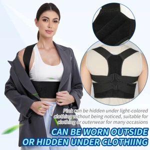 Posture Corrector Lumbar Shoulder Back Support Brace Back Belt For Women Men - Picture 1 of 12