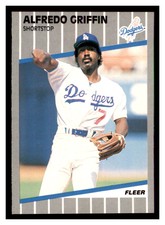 1989 Fleer #58 ALFREDO GRIFFIN Los Angeles Dodgers ~F5Q