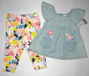 Baby girl clothes, 6 months, Carter's 2 piece pant set - Picture 1 of 9