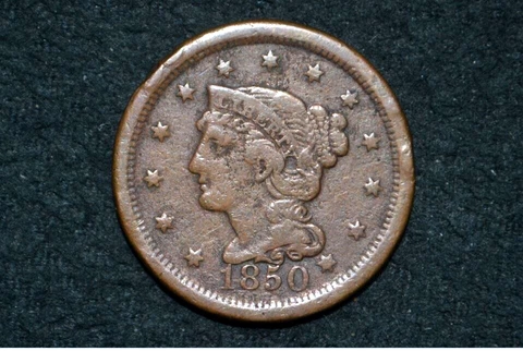 1850 LARGE CENT ** VF Details ** FREE SHIPPING Cover