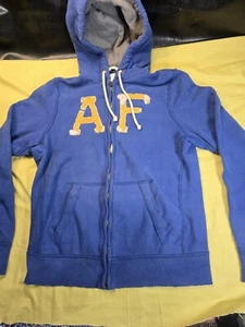 Abercrombie and Fitch Hombres Azul Resistente Envejecido Sudadera con Capucha Talla XXL - Imagen 1 de 5
