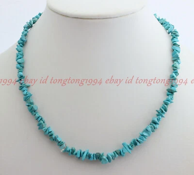  TÜRKIS (rekonstruiert) Splitterkette ca.45 cm lang,Edelsteinkette,Getrommelt - Bild 1 von 4