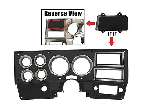 1984-87 Chevy Pickup Dash Bezel w/o AC One Hole w/Notched Radio Cavity New Dii - Image 1 of 1