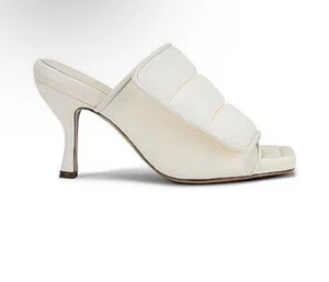Gia Borghini Couture Leather Scuba Italian Sandal Women's Size 9 EUR 39 Ivory - Picture 1 of 11