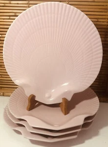 4 - LASLO for MIKASA Pink Shell Design Ribbed Ceramic Dinner Plate 11” - Picture 1 of 6