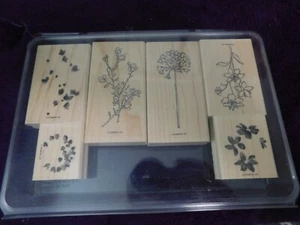 STAMPIN UP! Simply Soft SET 6 WOOD MOUNT STAMPS #122565 HOSTESS SPECIAL *GM* - Foto 1 di 5