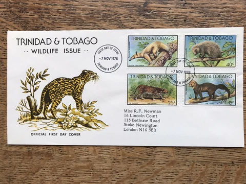 1978 Trinidad And Tobago, Wildlife Issue, First Day Cover Cover