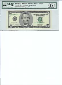 2003 $5 FRN FR1991-G* PMG 67 EPQ, Chicago * Note S/N G00298822*!!! - Picture 1 of 2