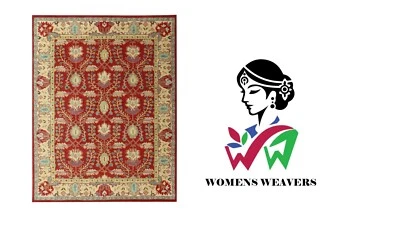 Traditional Handmade Rug Hand-Tufted 100% Wool Area Carpet Indian Floral Design - Image 1 of 4