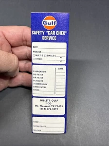 Vintage GULF Safety "Car Chek" Service NOS Aufkleber - Texas - Bild 1 von 4