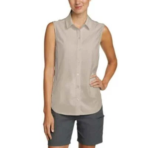 Eddie Bauer Ladies' Breathable Button Down Sleeveless Top Shirt - Picture 1 of 10