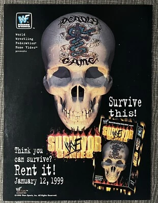 SURVIVOR SERIES 1999 WWF Magazine page Wrestling Advertisement - Image 1 of 2