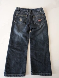 U.S. Polo Boys Sz 4T Regular Blue Jeans Embroidered USA Flag Logo - Picture 1 of 8